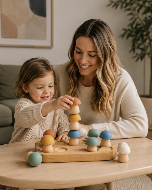 Wooden Mushroom Stacking & Sorting Game