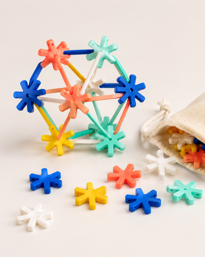 3D Geometric Snowflake Building Set