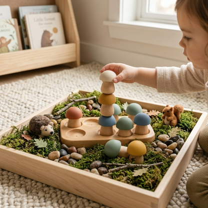 Wooden Mushroom Stacking & Sorting Game