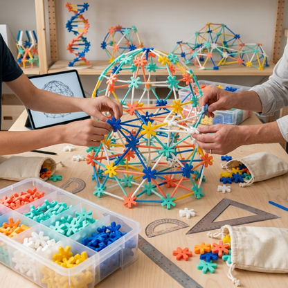 3D Geometric Snowflake Building Set