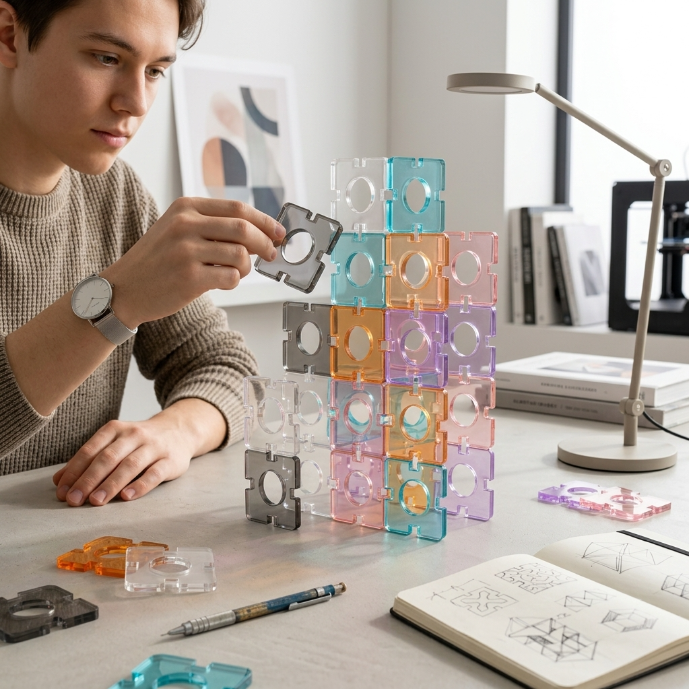 Modular Interlocking Acrylic Building Tiles