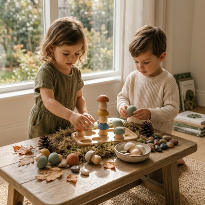 Wooden Mushroom Stacking & Sorting Game